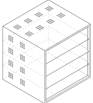 Office desks with computers