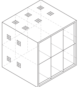 Office desks with computers