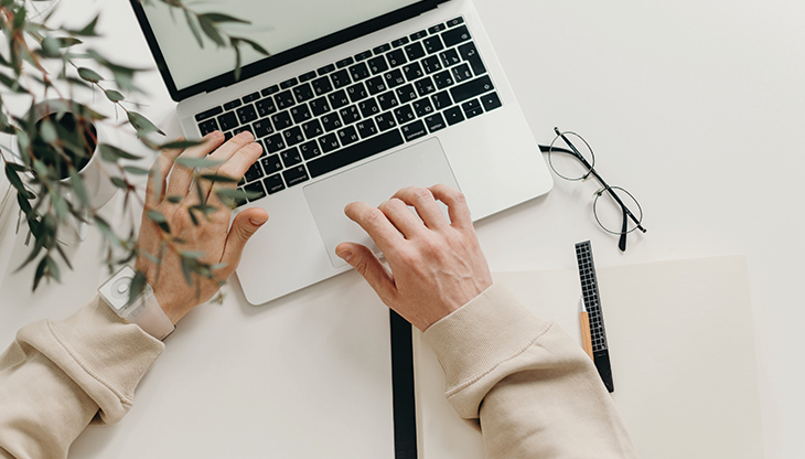 Office desks with computers
