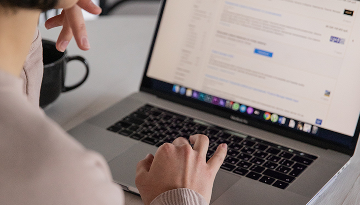 Office desks with computers