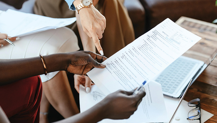 Office desks with computers