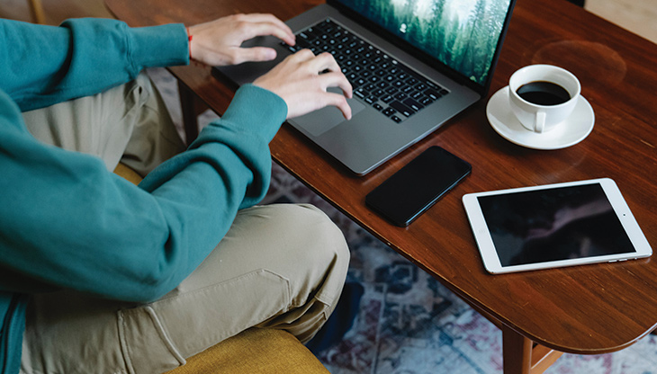 Office desks with computers