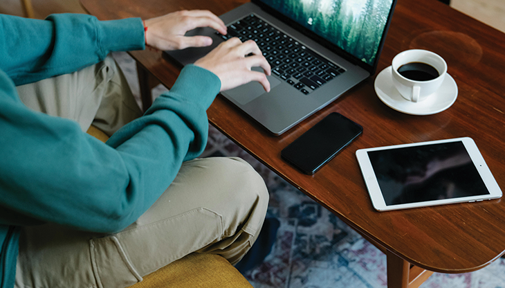 Office desks with computers