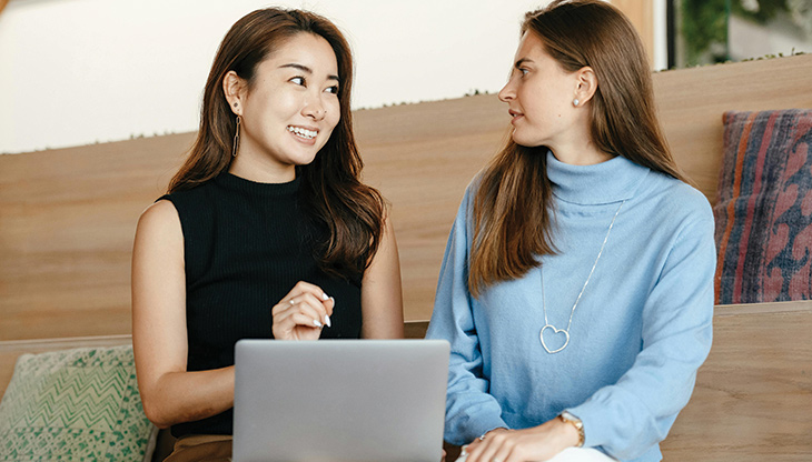 Office desks with computers