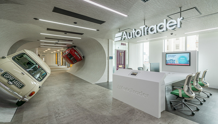 Office desks with computers