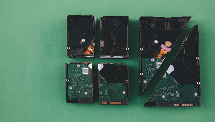 Office desks with computers