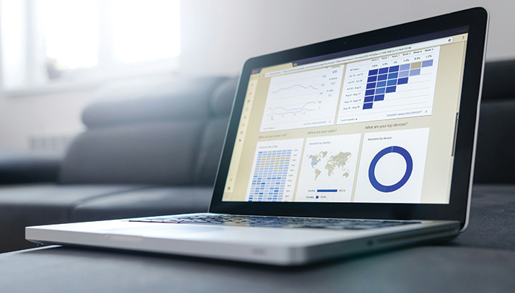 Office desks with computers