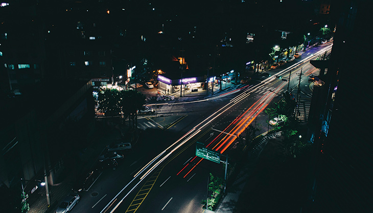Office desks with computers