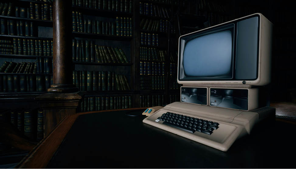 Office desks with computers