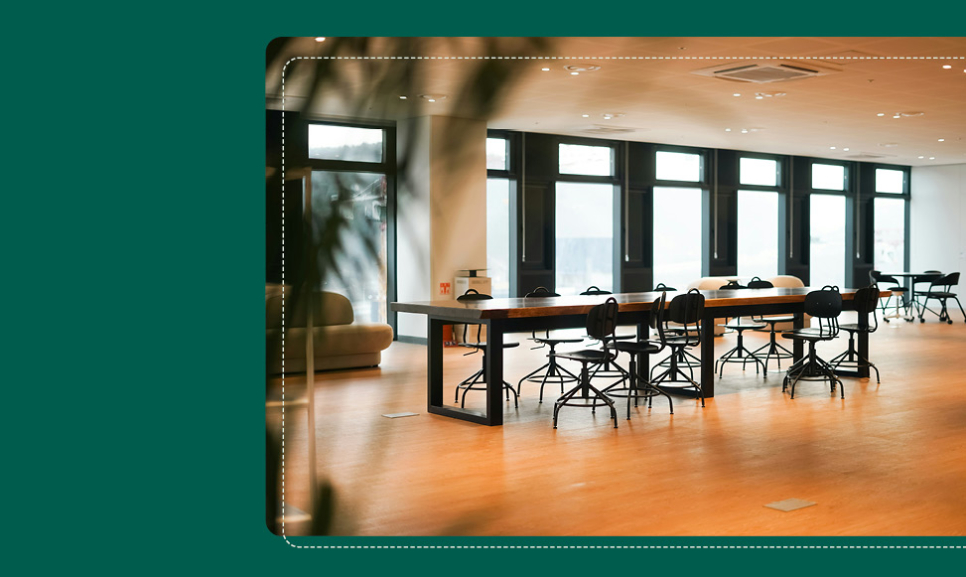 Office desks with computers