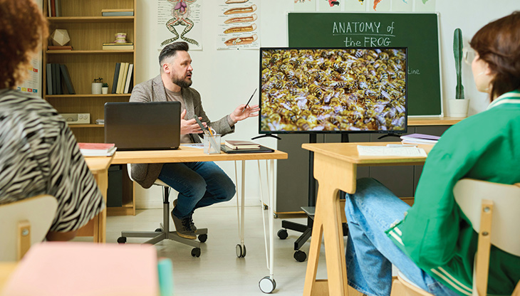 Office desks with computers