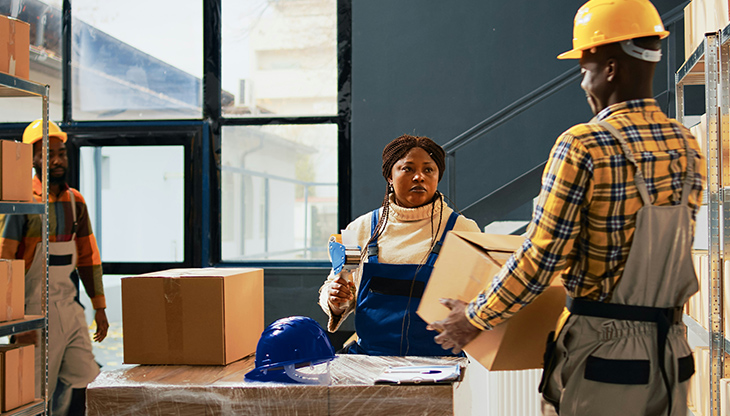 Office desks with computers