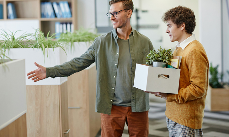 Office desks with computers