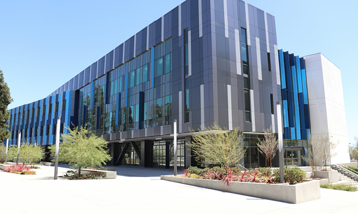 Office desks with computers