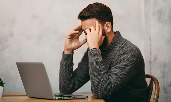 Office desks with computers