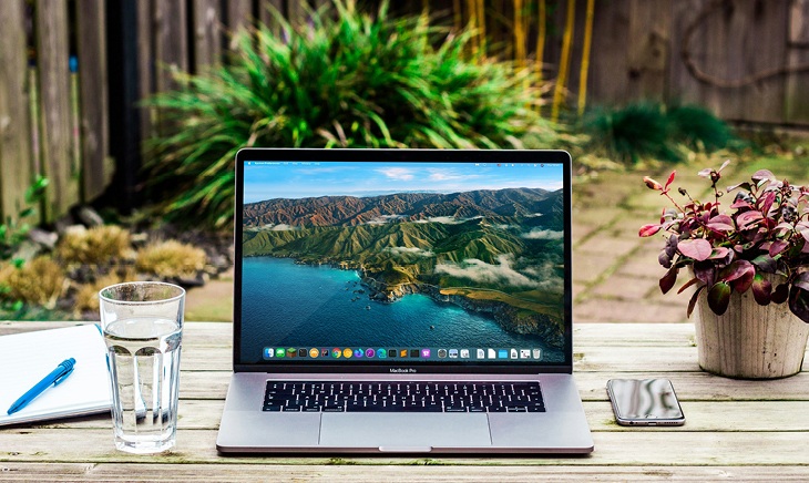 Office desks with computers