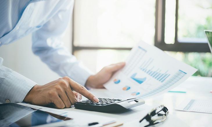 Office desks with computers