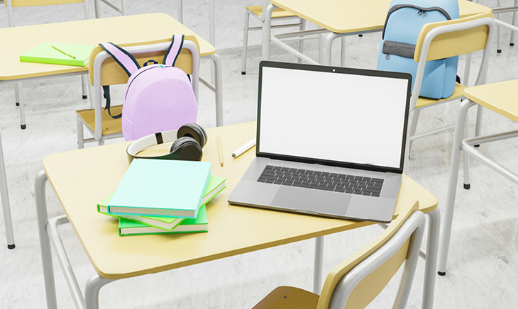 Office desks with computers