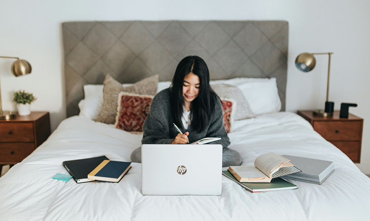 Office desks with computers