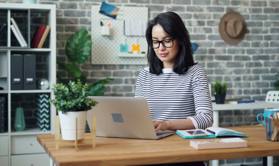Office desks with computers