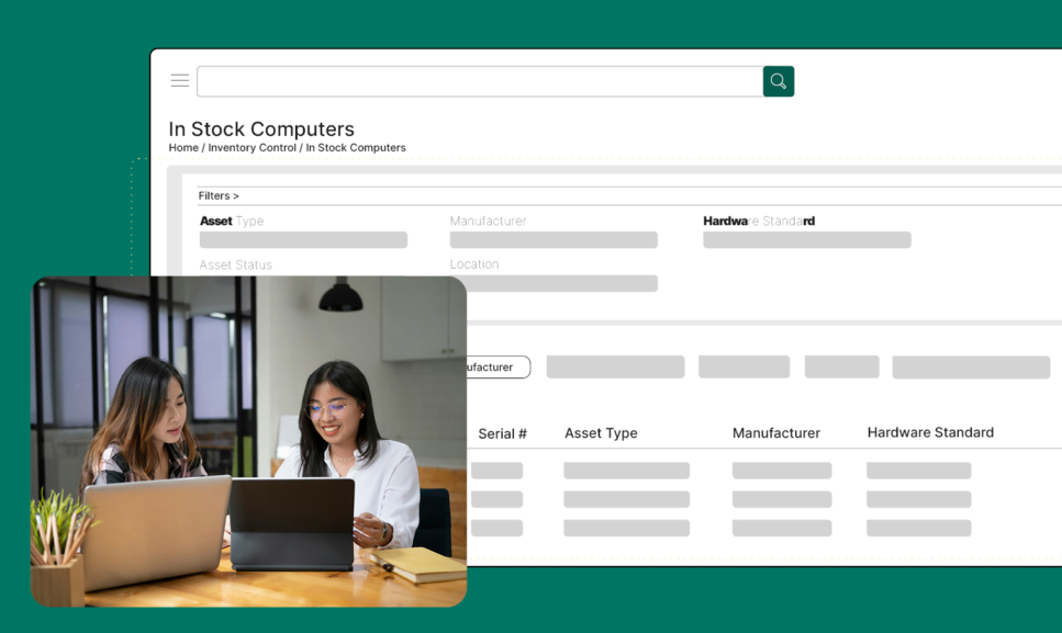 Office desks with computers