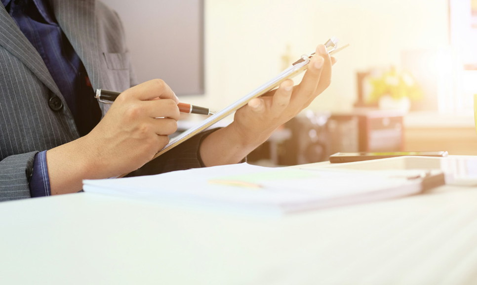 Office desks with computers