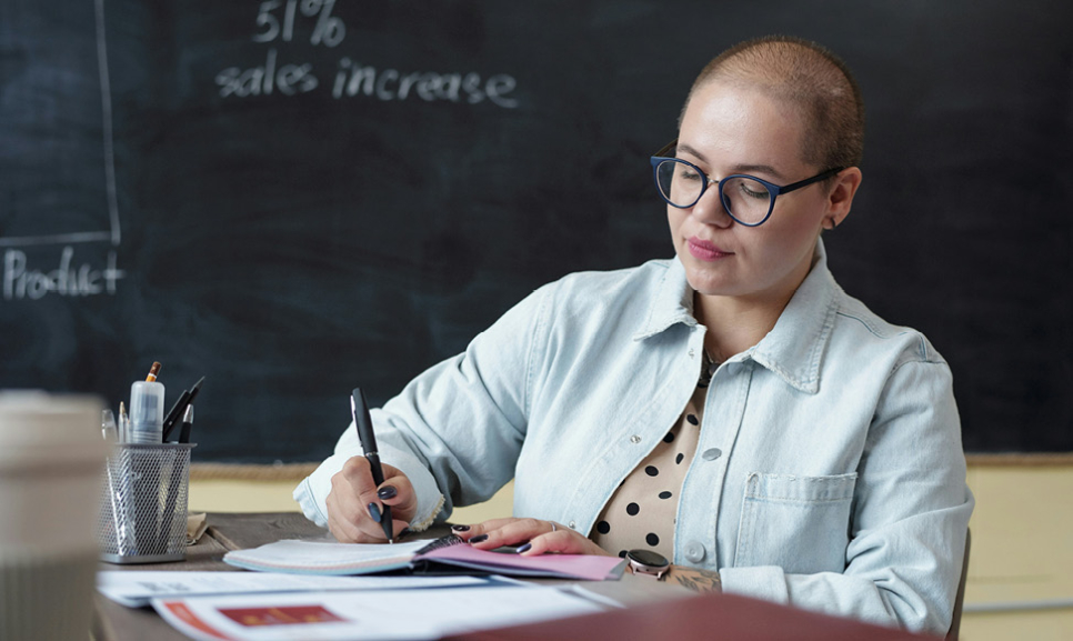 Office desks with computers