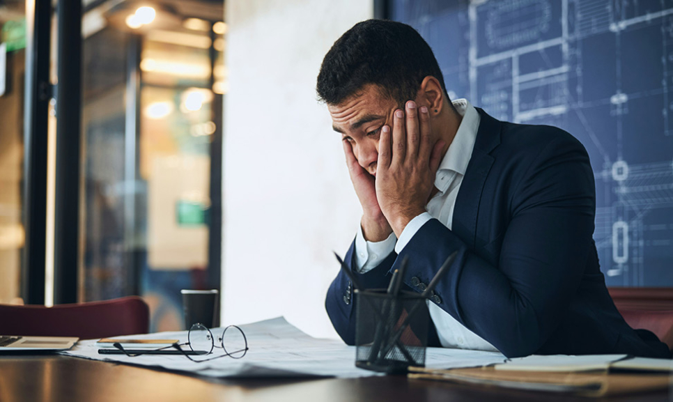 Office desks with computers