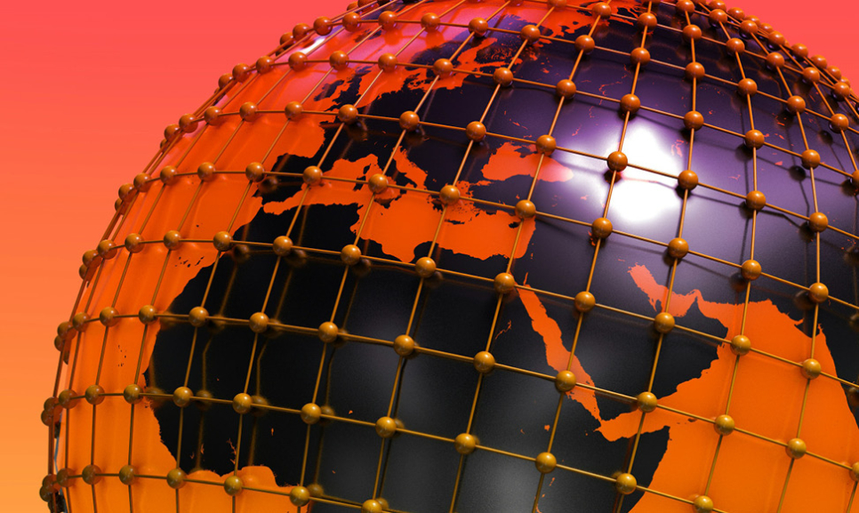 Office desks with computers