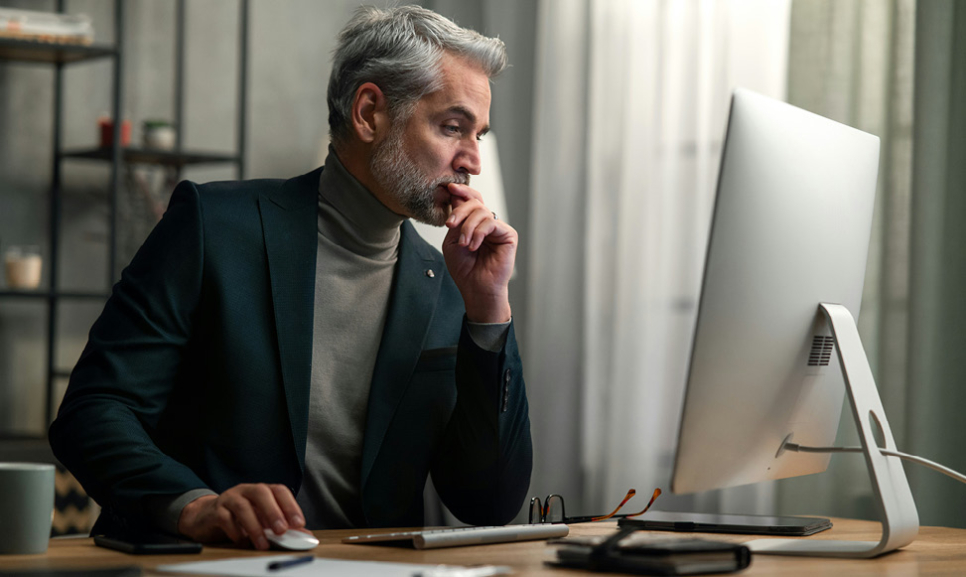 Office desks with computers