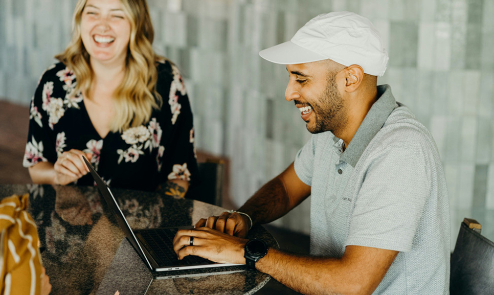 Office desks with computers