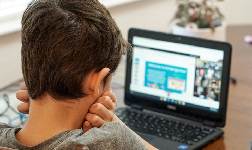 Office desks with computers