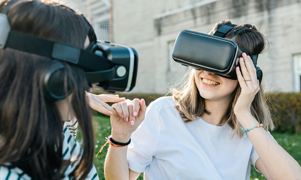 Office desks with computers