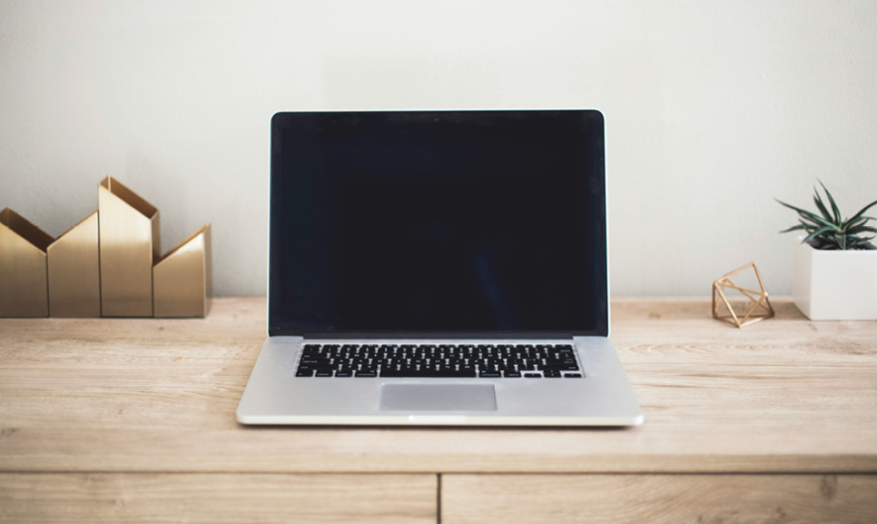 Office desks with computers