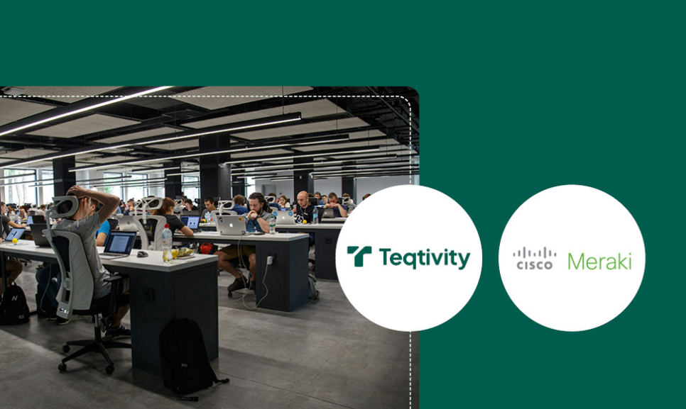 Office desks with computers