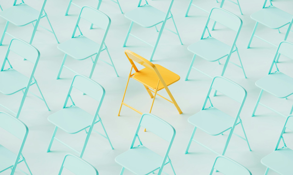 Office desks with computers