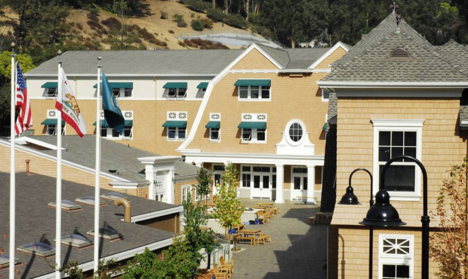 Office desks with computers
