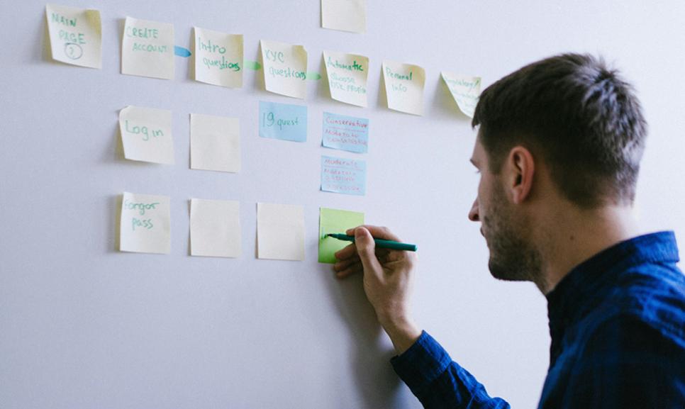 Office desks with computers