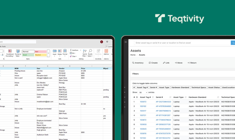 Office desks with computers