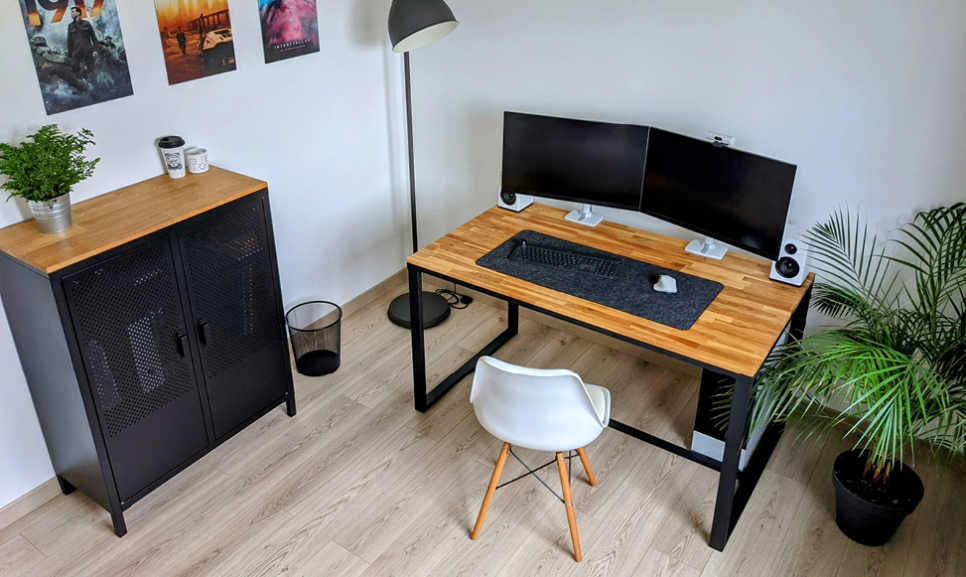 Office desks with computers