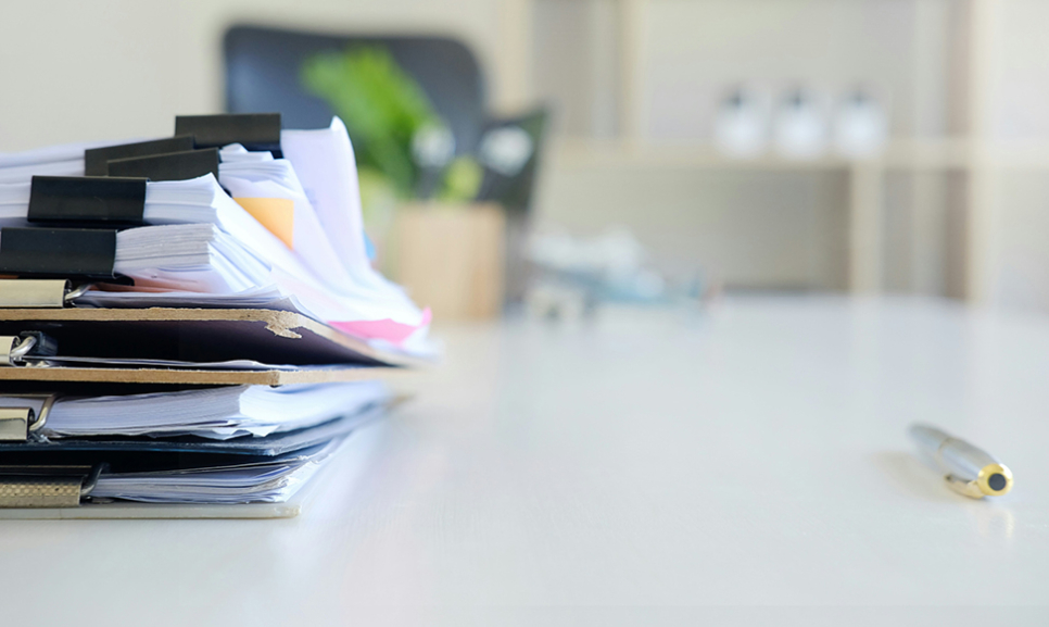 Office desks with computers