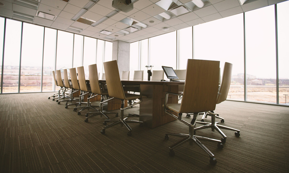 Office desks with computers