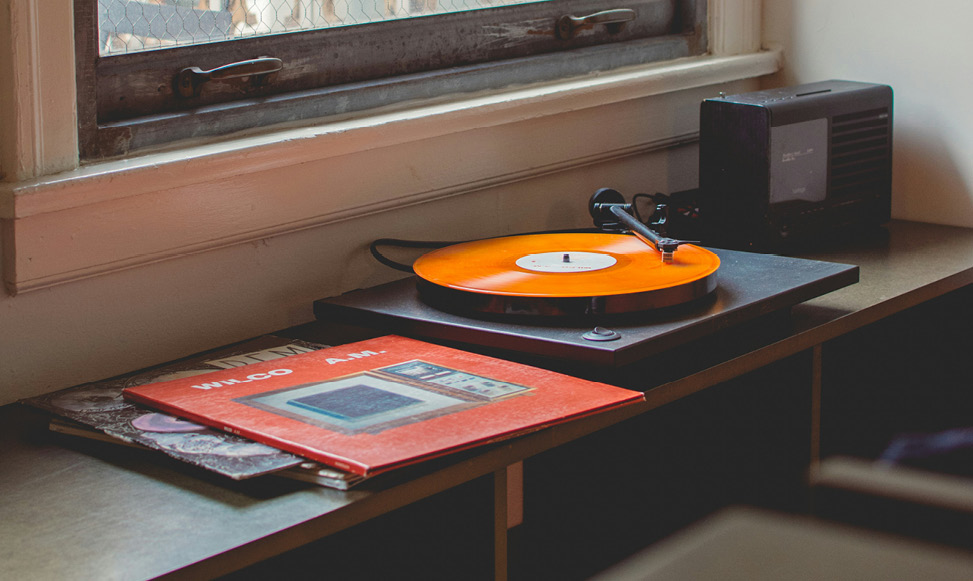 Office desks with computers