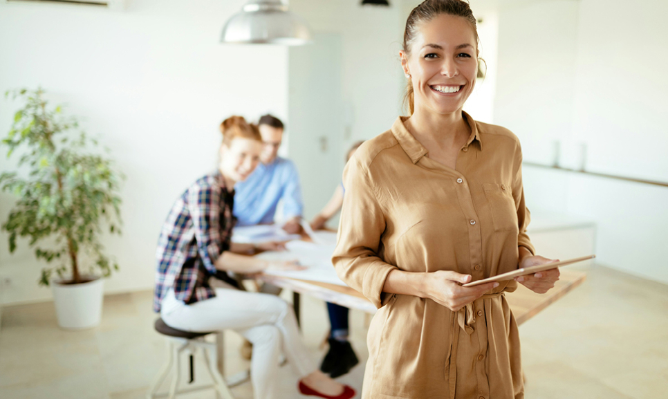 Office desks with computers