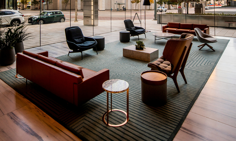 Office desks with computers