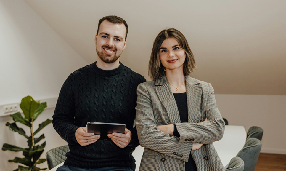 Office desks with computers