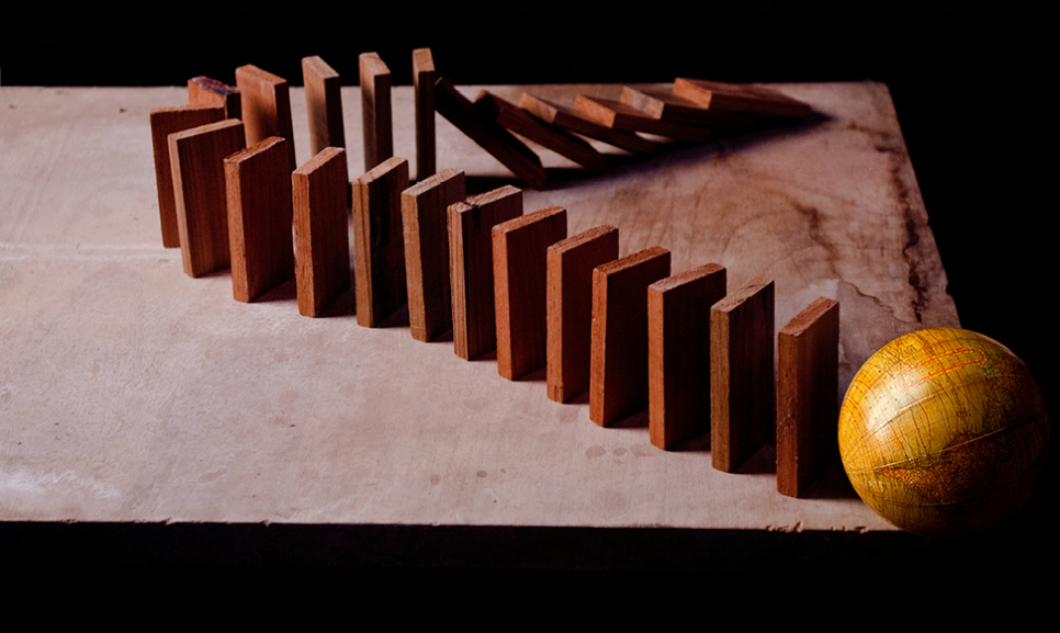 Office desks with computers